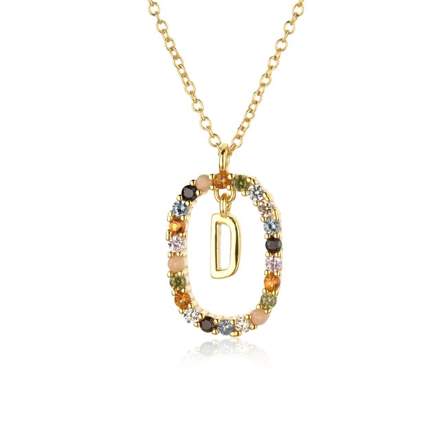 Custom Initial Colors Necklace Style ER136