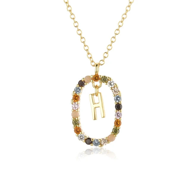 Custom Initial Colors Necklace Style ER136