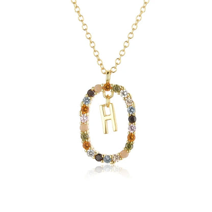 Custom Initial Colors Necklace Style ER136