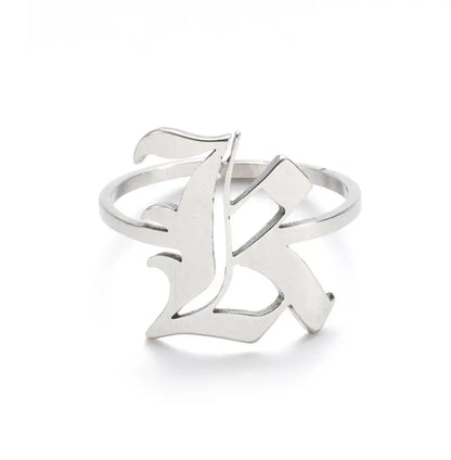 Custom Initial Ring Old English Style ER151