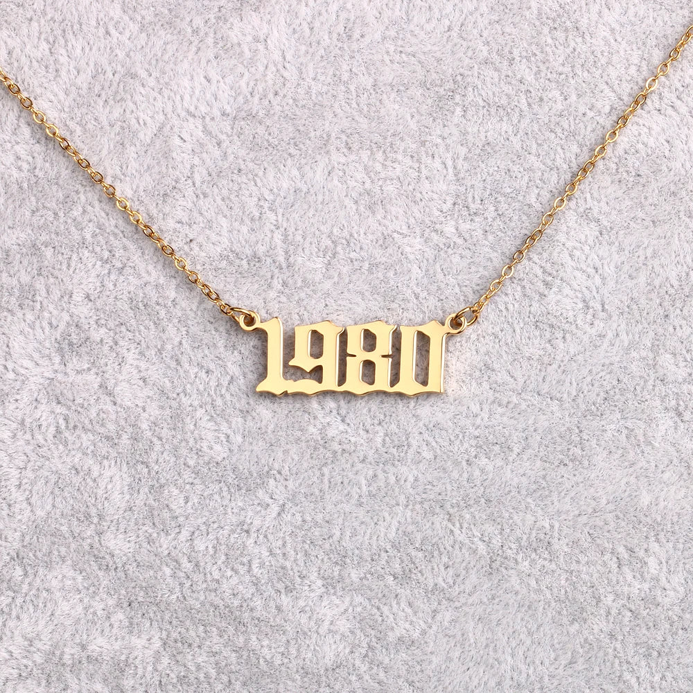 Custom Number Year Necklace Style ER43