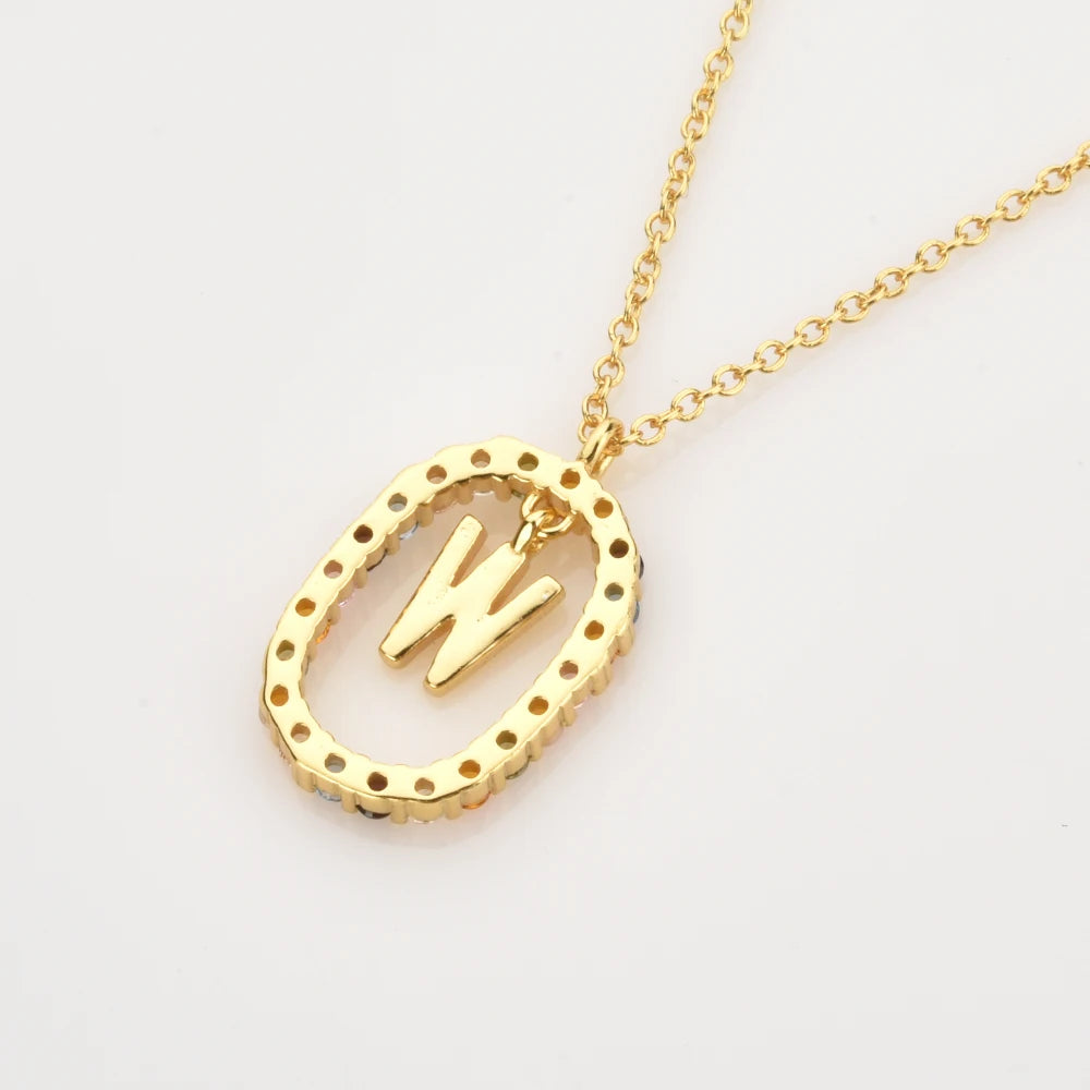 Custom Initial Colors Necklace Style ER136