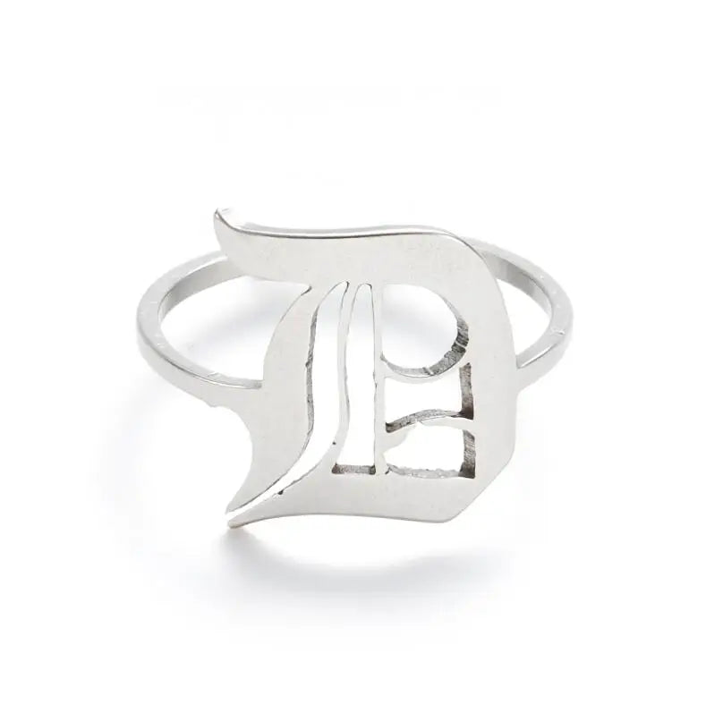 Custom Initial Ring Old English Style ER151
