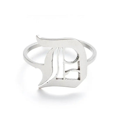 Custom Initial Ring Old English Style ER151