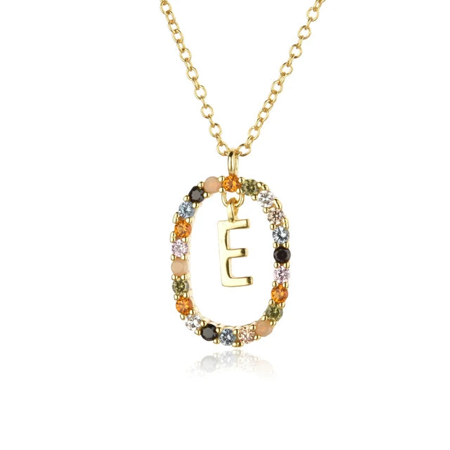 Custom Initial Colors Necklace Style ER136