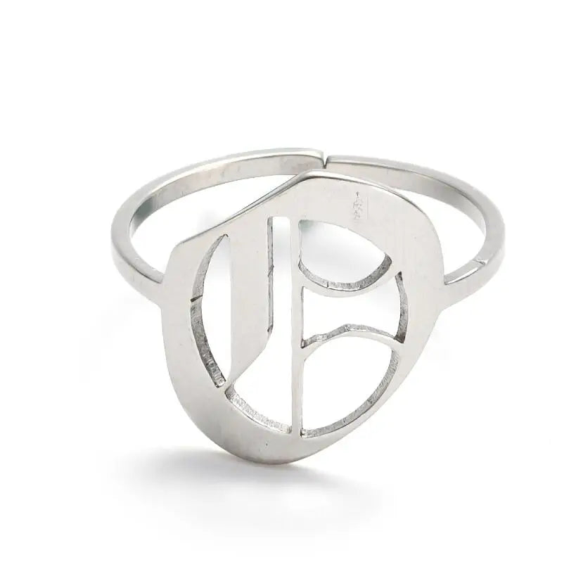Custom Initial Ring Old English Style ER151
