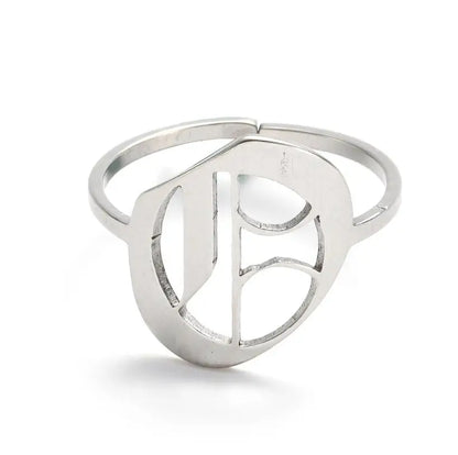 Custom Initial Ring Old English Style ER151