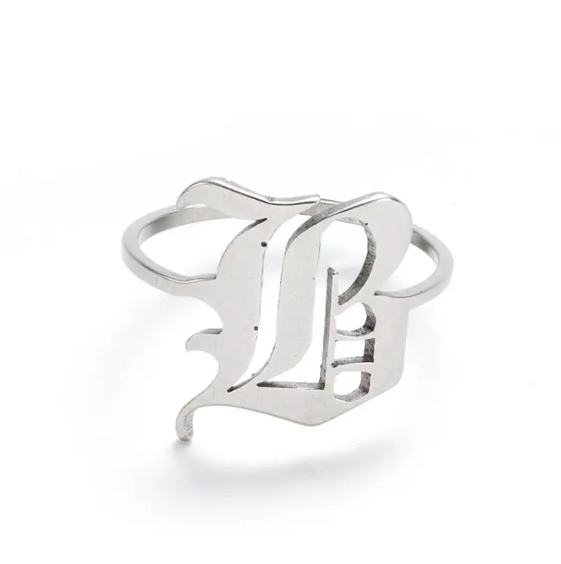 Custom Initial Ring Old English Style ER151