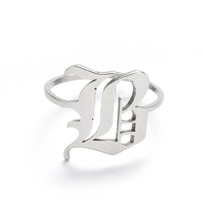 Custom Initial Ring Old English Style ER151
