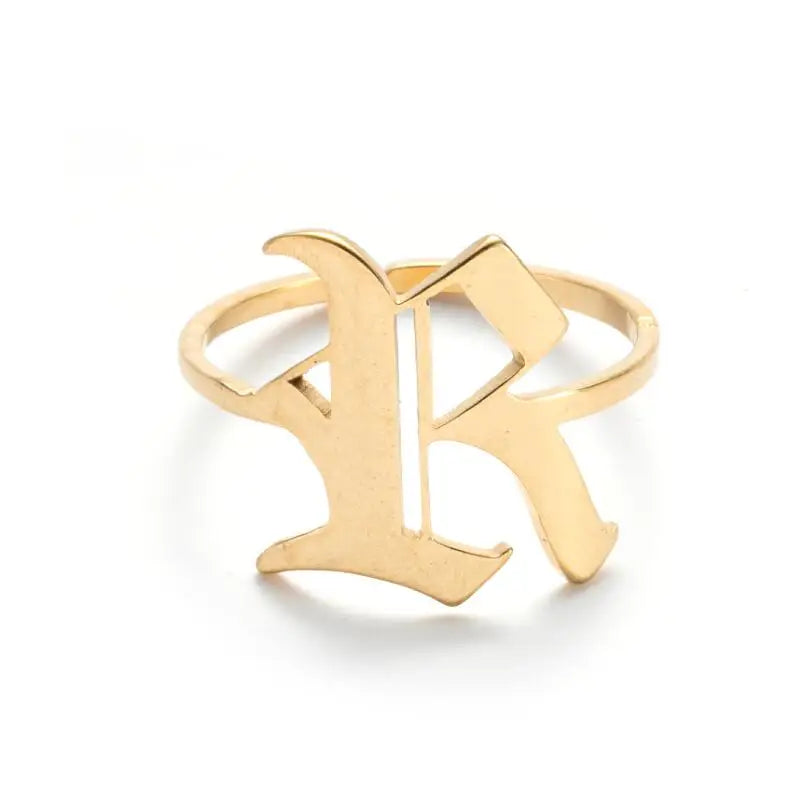 Custom Initial Ring Old English Style ER151