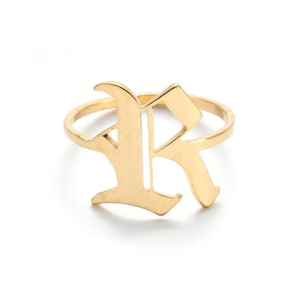 Custom Initial Ring Old English Style ER151