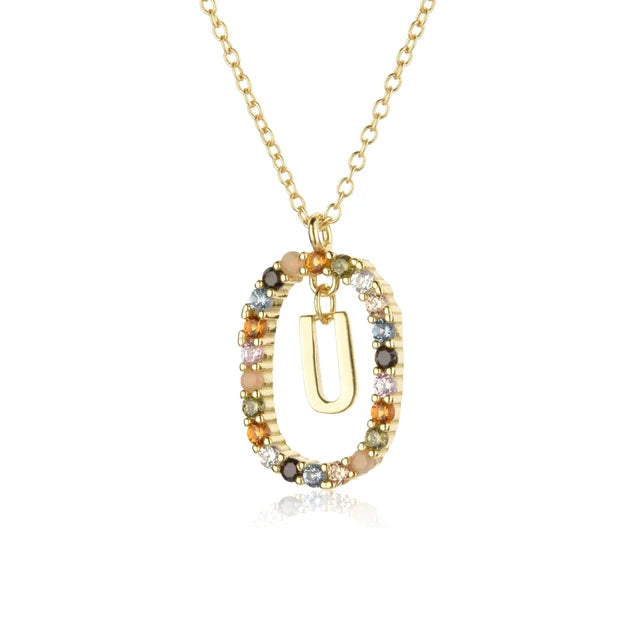 Custom Initial Colors Necklace Style ER136