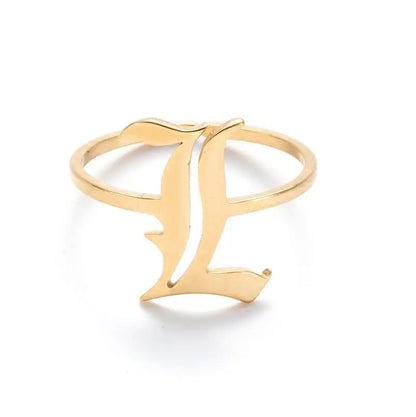 Custom Initial Ring Old English Style ER151