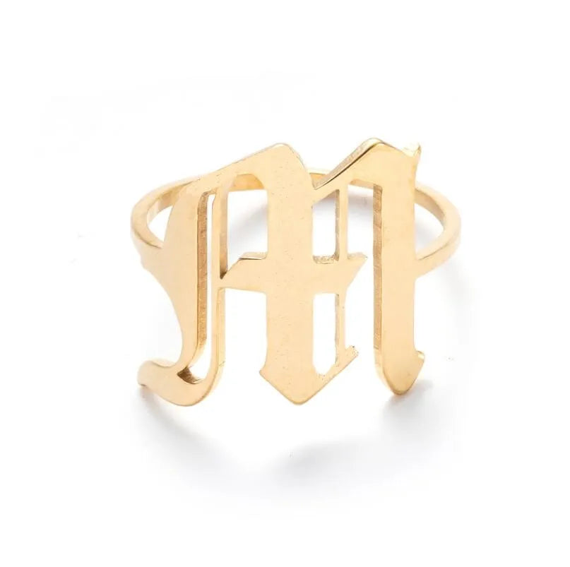 Custom Initial Ring Old English Style ER151