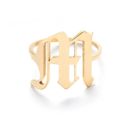 Custom Initial Ring Old English Style ER151