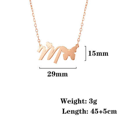 Butterfly Initial Necklace