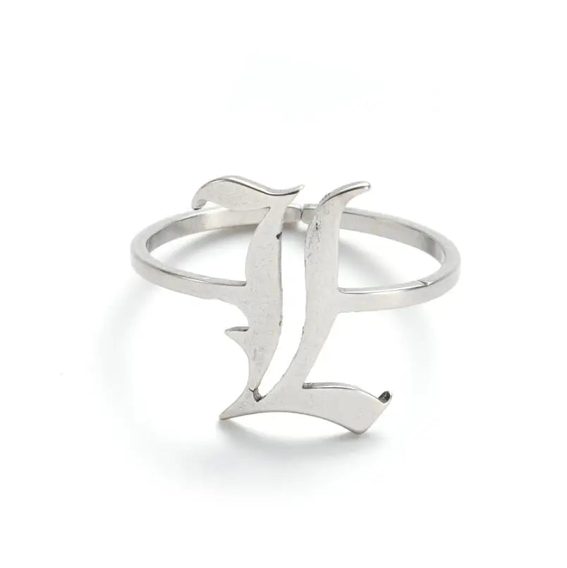 Custom Initial Ring Old English Style ER151