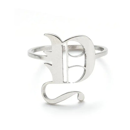 Custom Initial Ring Old English Style ER151