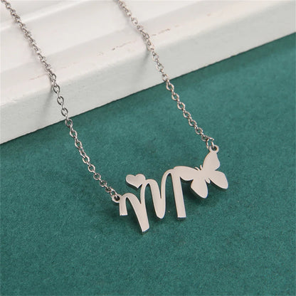 Butterfly Initial Necklace