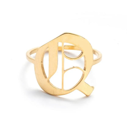 Custom Initial Ring Old English Style ER151