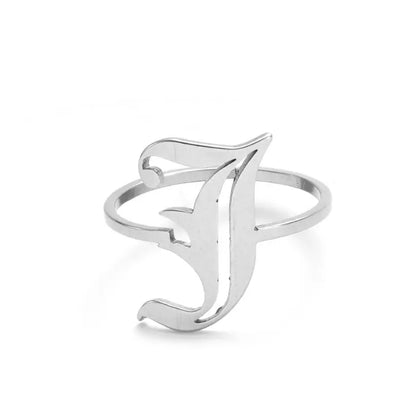 Custom Initial Ring Old English Style ER151