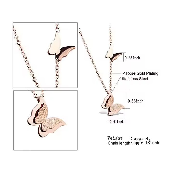 Double Butterfly Necklace