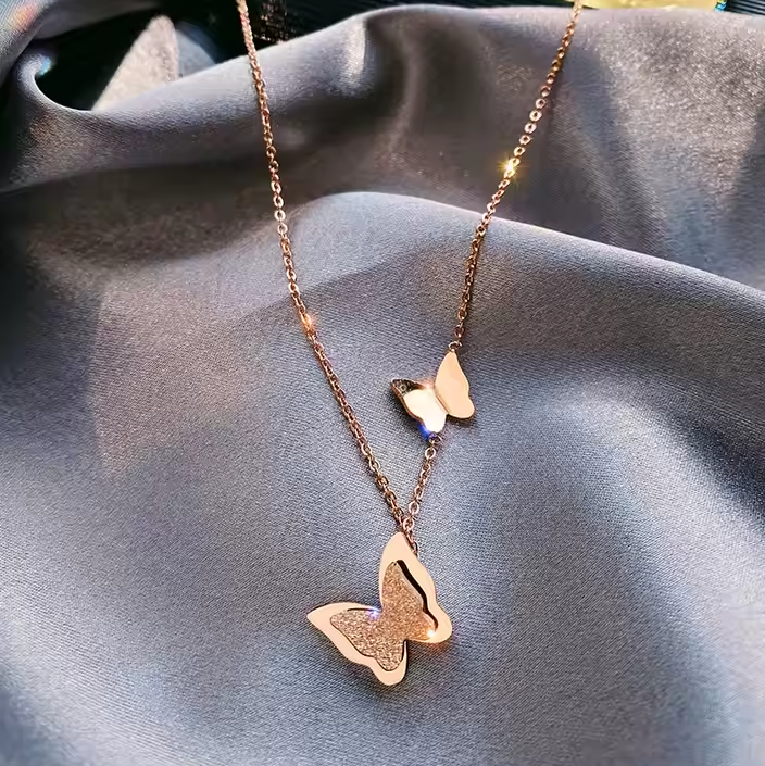 Double Butterfly Necklace