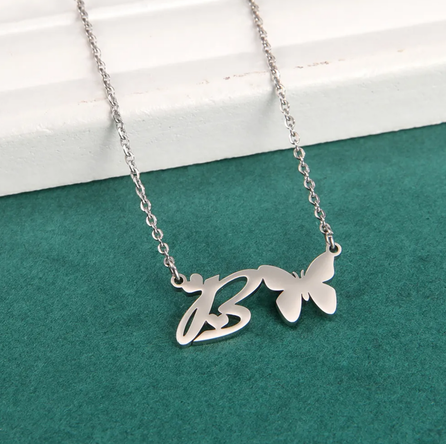 Butterfly Initial Necklace