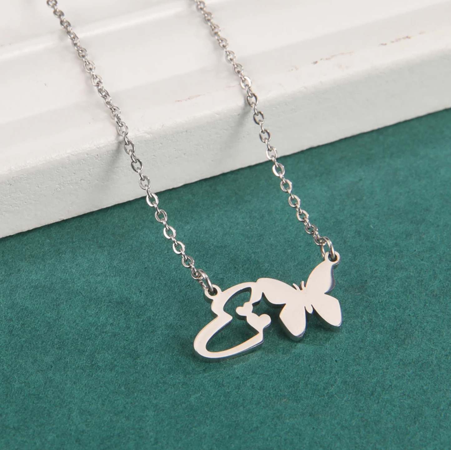Butterfly Initial Necklace