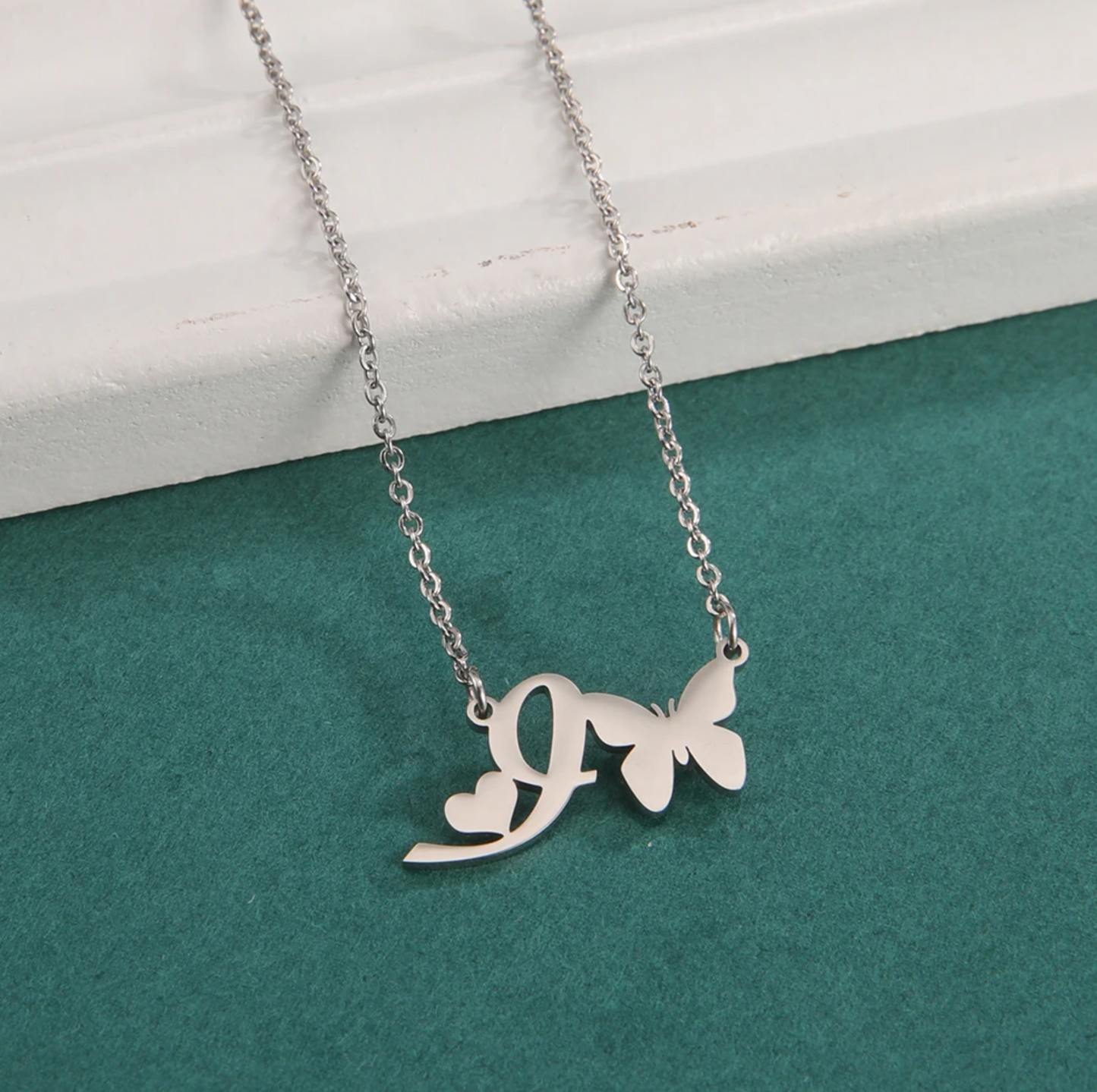 Butterfly Initial Necklace