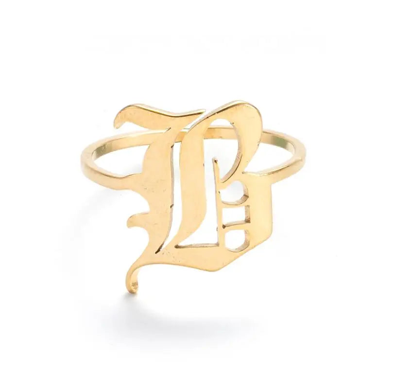 Custom Initial Ring Old English Style ER151