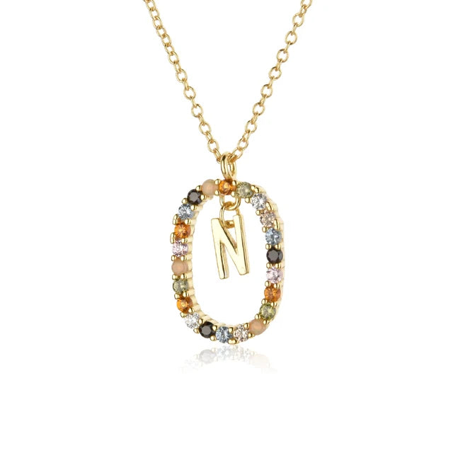 Custom Initial Colors Necklace Style ER136