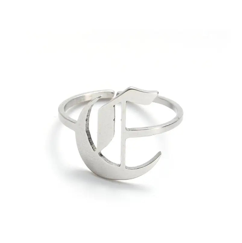 Custom Initial Ring Old English Style ER151