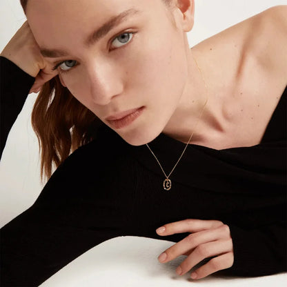 Custom Initial Colors Necklace Style ER136