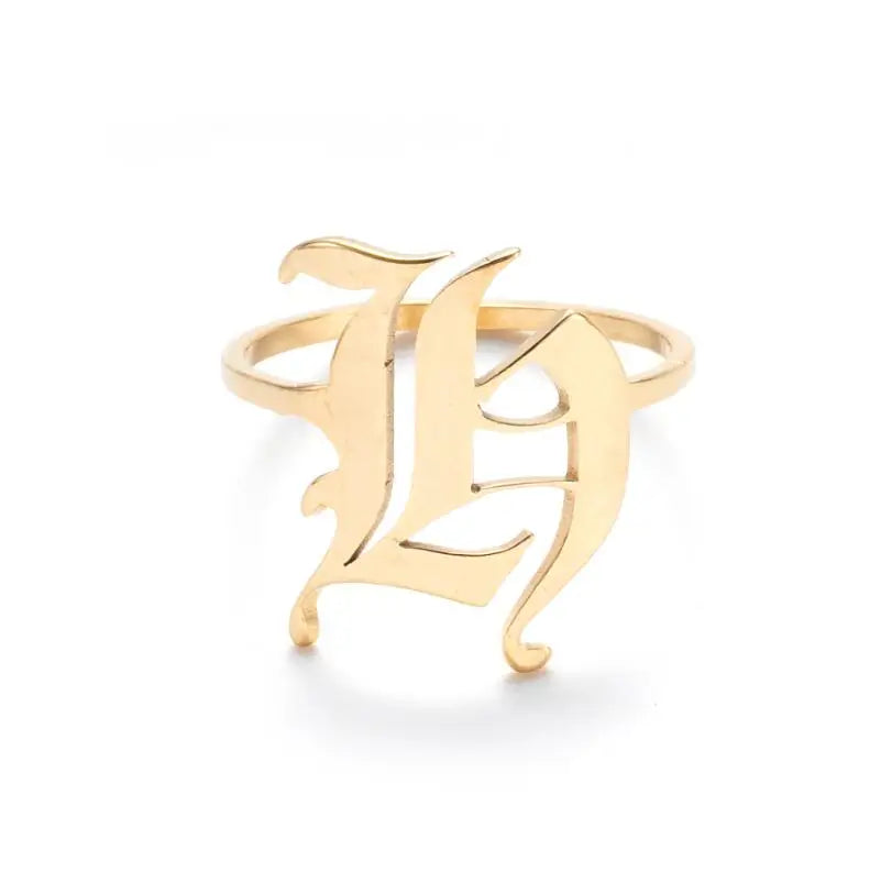 Custom Initial Ring Old English Style ER151