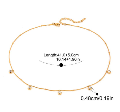 Multi-Pendant Floral Rhinestone Necklace 18K Gold-Plated