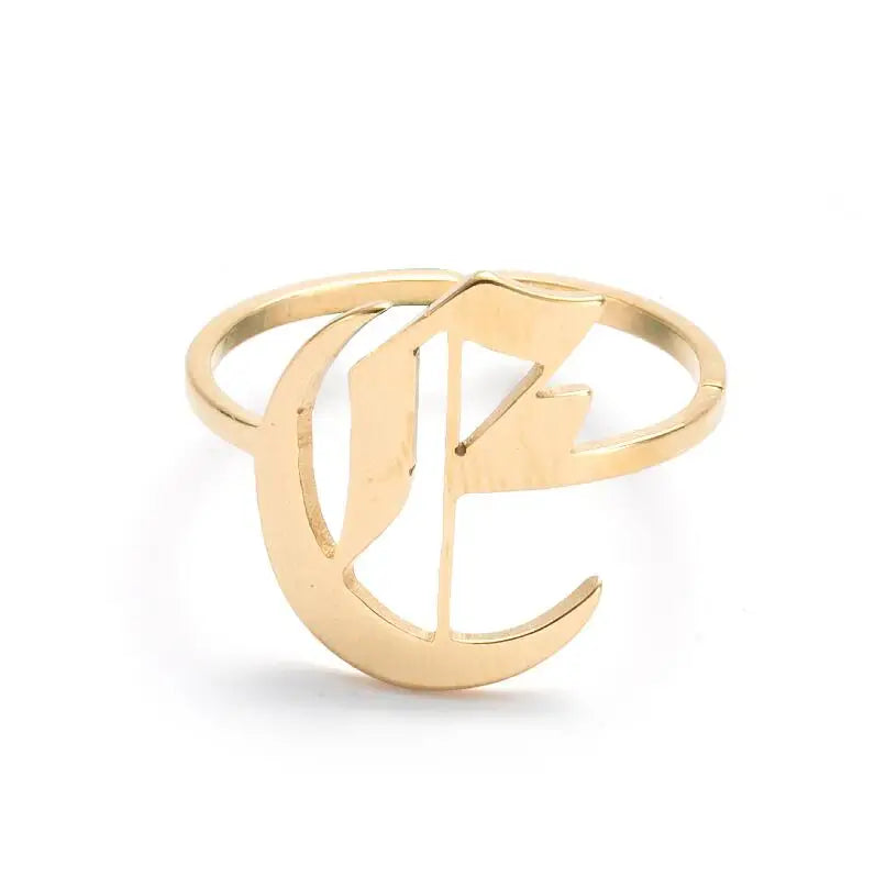 Custom Initial Ring Old English Style ER151