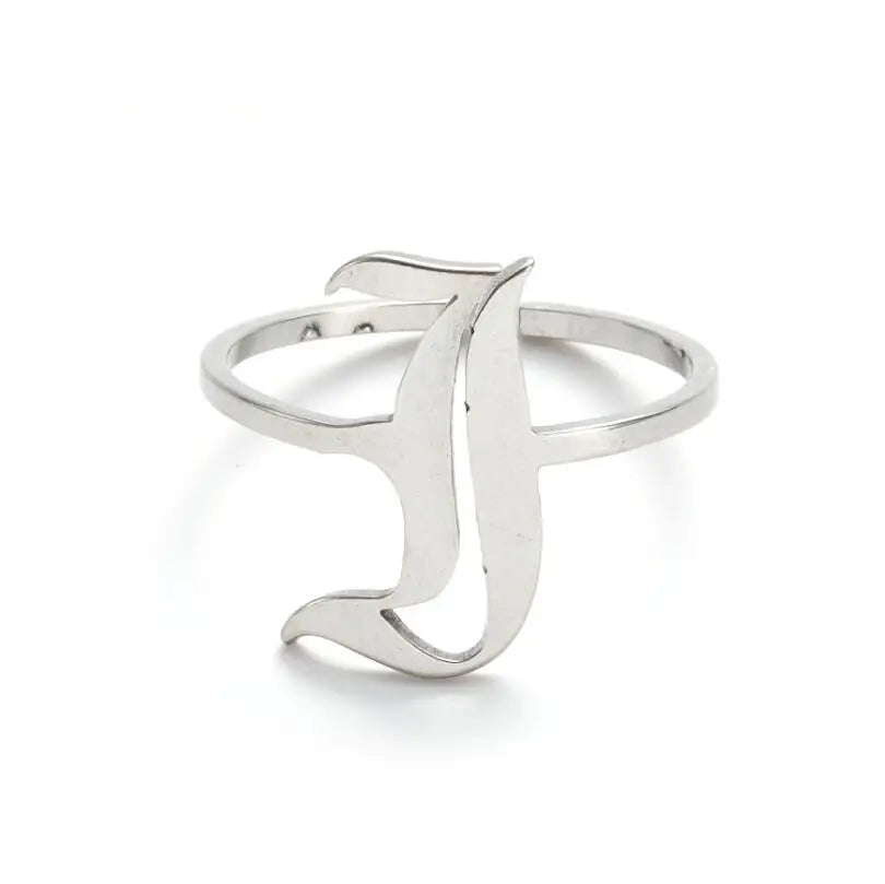 Custom Initial Ring Old English Style ER151