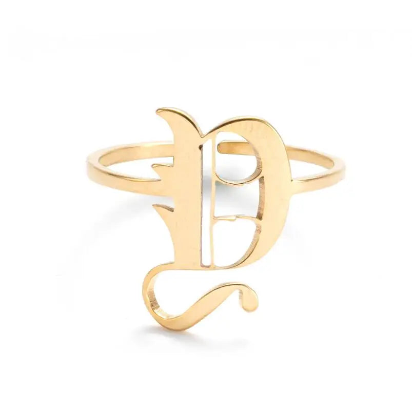Custom Initial Ring Old English Style ER151