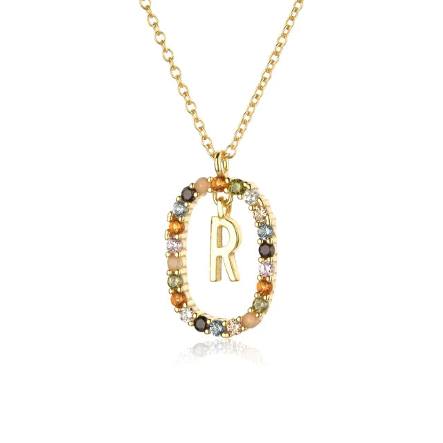 Custom Initial Colors Necklace Style ER136