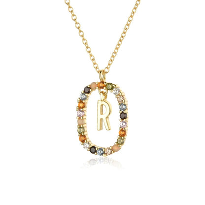 Custom Initial Colors Necklace Style ER136