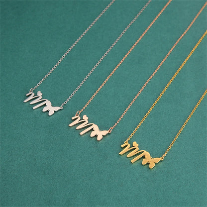 Butterfly Initial Necklace