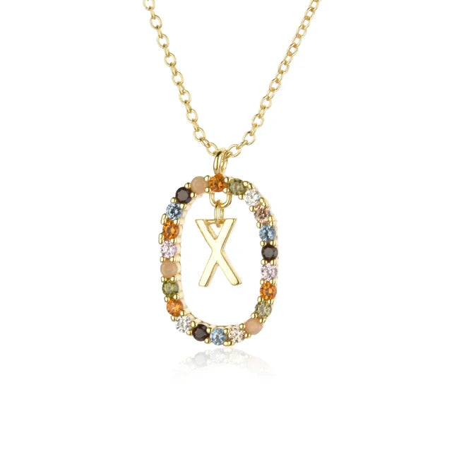 Custom Initial Colors Necklace Style ER136