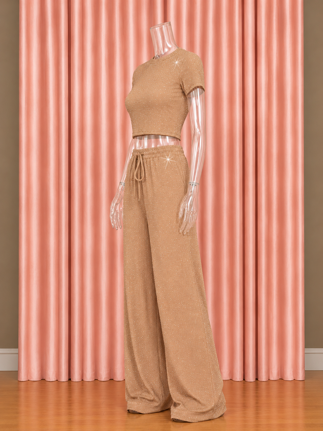 Roxella Rhinestone Set - Tan