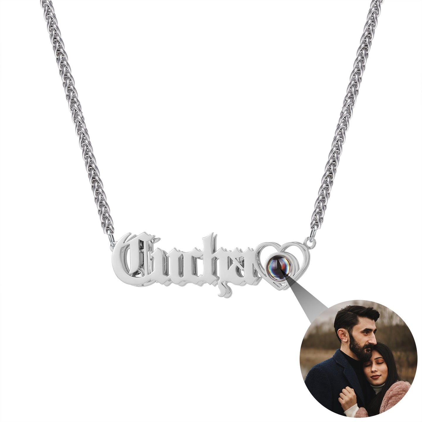 Custom Name Projection Photo Necklace Style ER87