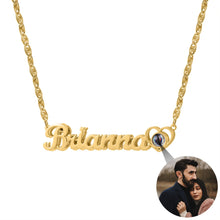 Load image into Gallery viewer, Custom Name Projection Photo Necklace Style ER88
