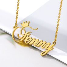 Load image into Gallery viewer, Custom Crown Name Necklace Style ER33
