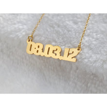 Load image into Gallery viewer, Custom Number Date Necklace Style ER47
