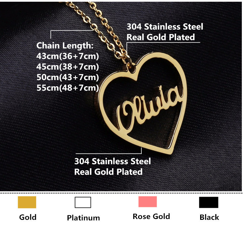 Custom Heart Name Necklace Style ER53