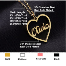Cargar imagen en el visor de la galería, Custom Heart Name Necklace Style ER53
